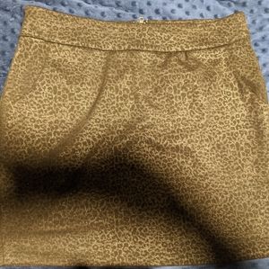 Sexy metallic leopard print miniskirt